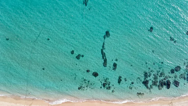 Aerial turquoise beach