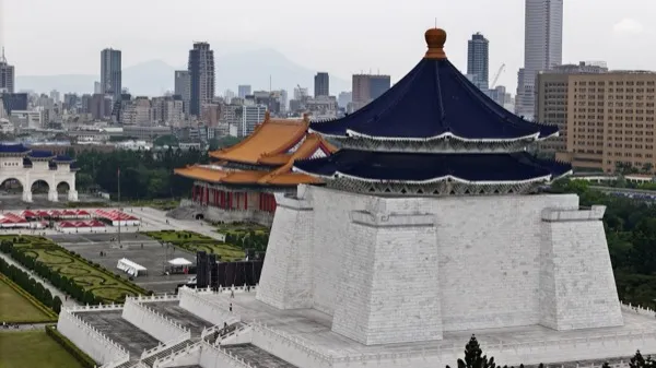 Aerial Chiang Kai-shek Memorial Hall, Taipei